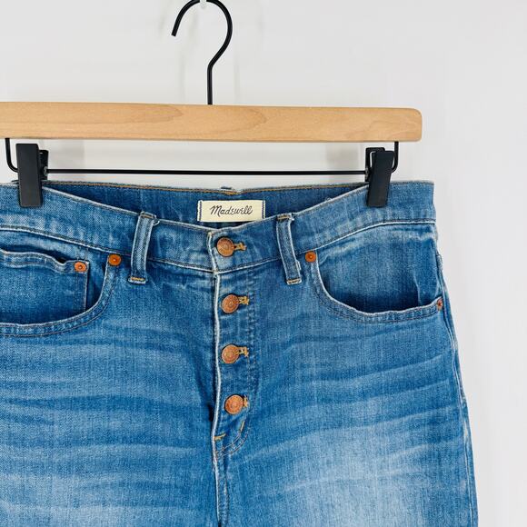 Madewell Slim Wide Leg Crop Jeans Size 29 Classic Button Fly Closet Staple - Picture 5 of 8